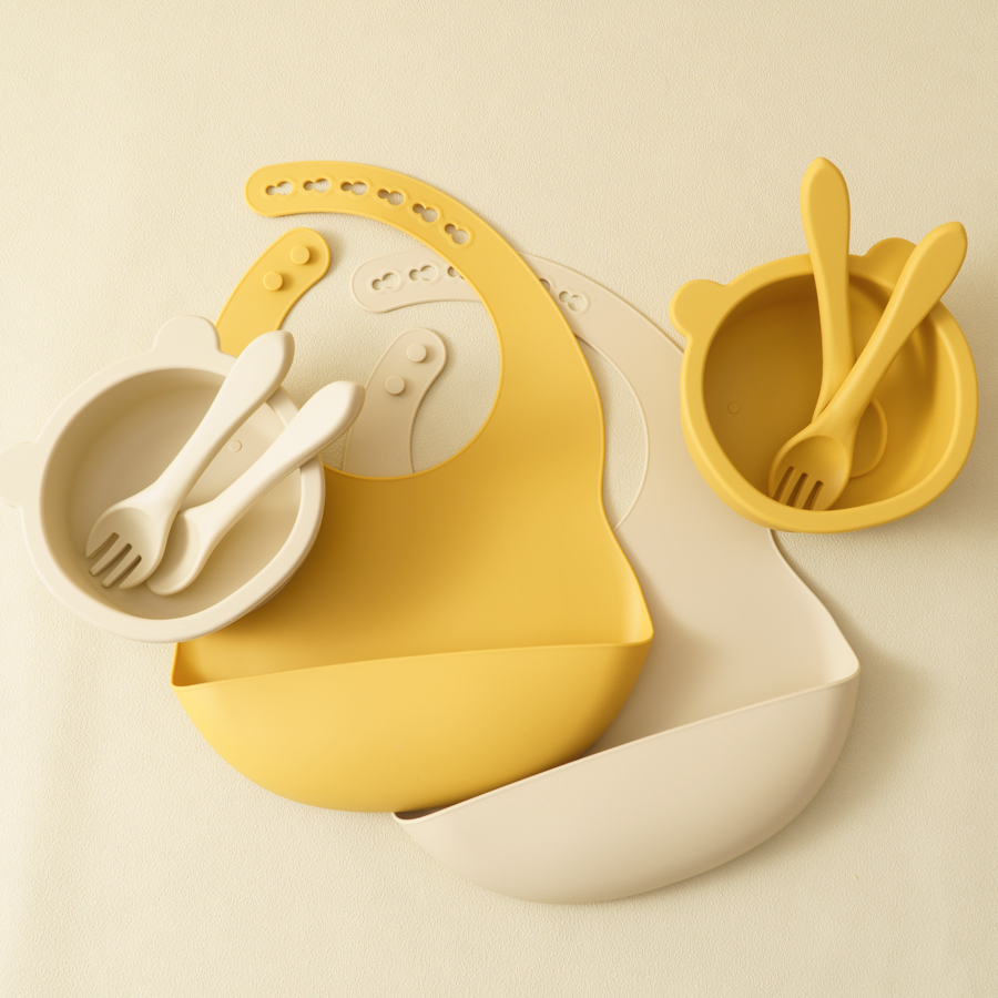 Baby Food Menu - Ensemble d'alimentation en silicone pour enfants,